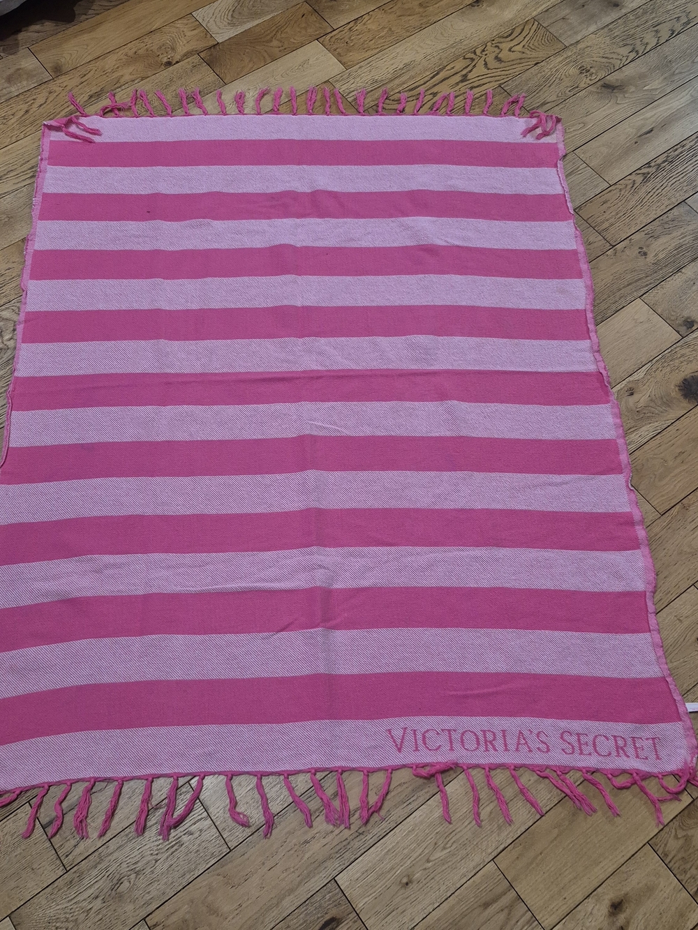Victoria's Secret Pink Striped Fringe Beach Blanket